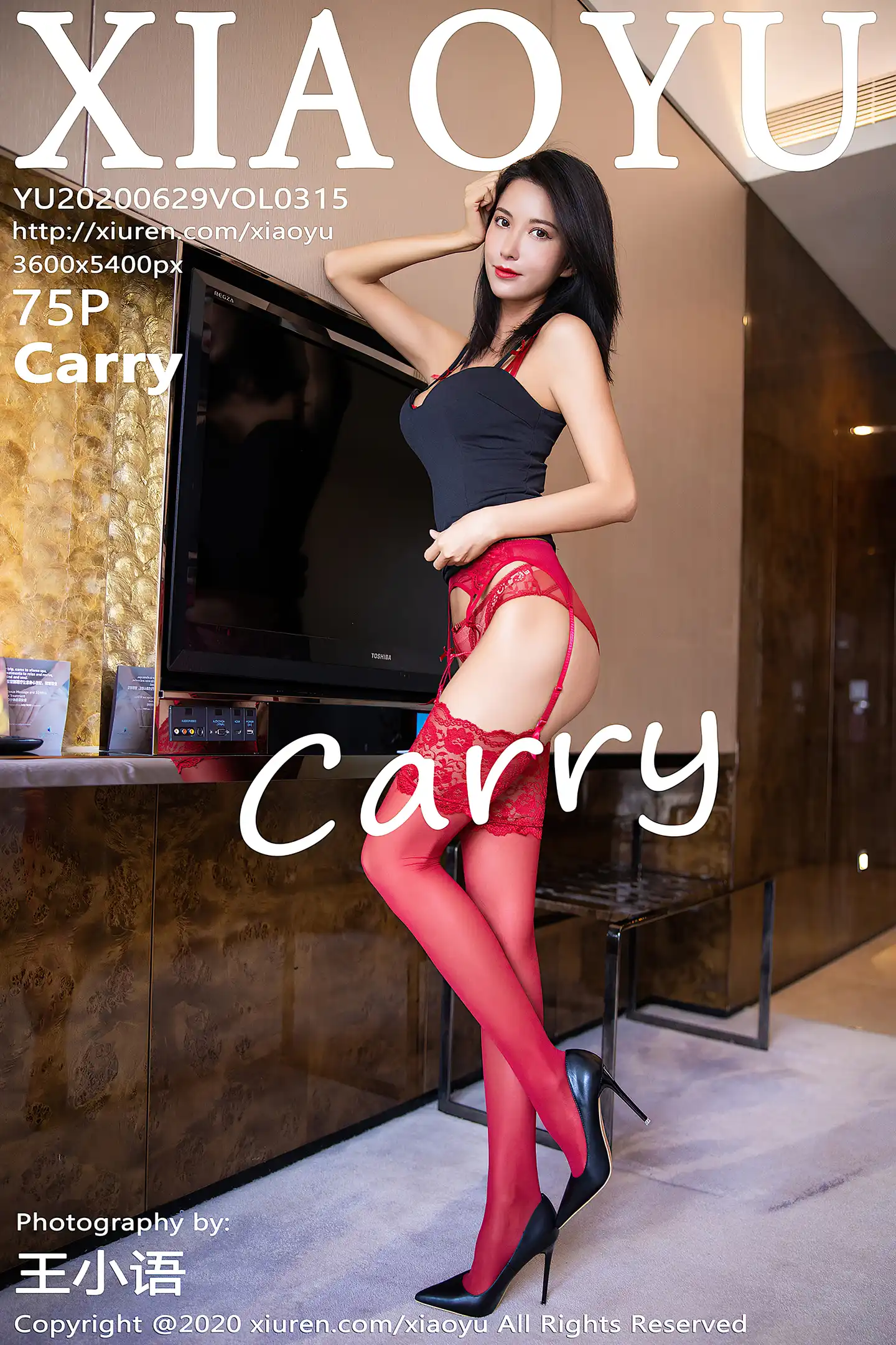 [XiaoYu画语界]Vol.315_嫩模Carry私房猩红蕾丝内衣配吊带丝袜秀完美身材诱惑写真75P-秀人网 - XiuRen.Xyz